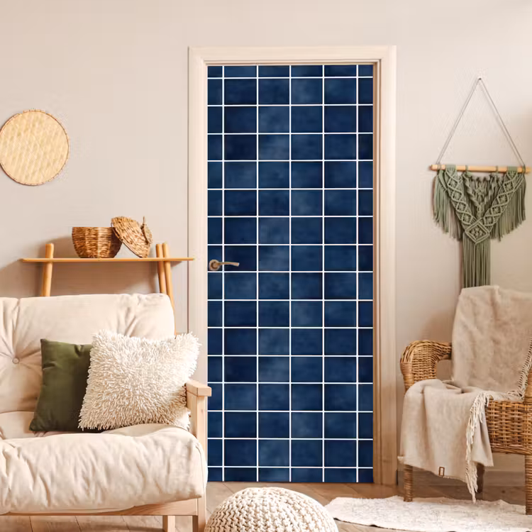 Tegel - Modern - Blauw deurposter klein 289 -sfeer2