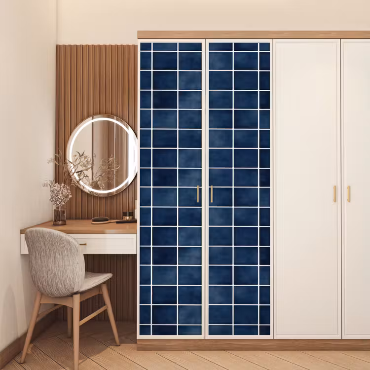 Tegel - Modern - Blauw deurposter klein 289 -sfeer3