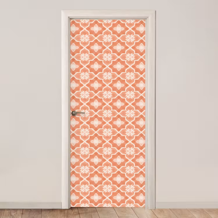 Tegelpatroon - Arabesk - Vintage - Terracotta deurposter klein 289 -3d_beige