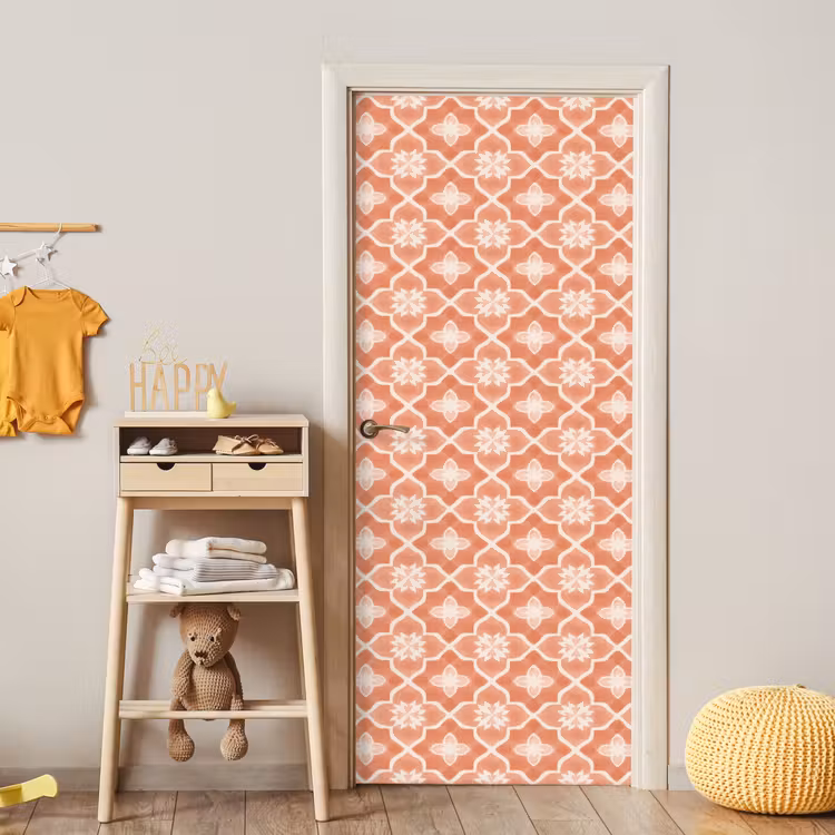 Tegelpatroon - Arabesk - Vintage - Terracotta deurposter klein 289 -sfeer4