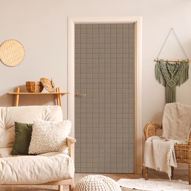 Tegel - Patroon - Taupe deurposter klein 289 -sfeer2