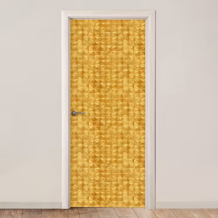 Tegels - Geometrisch - Reliëf - Goud deurposter klein 289 -3d_beige