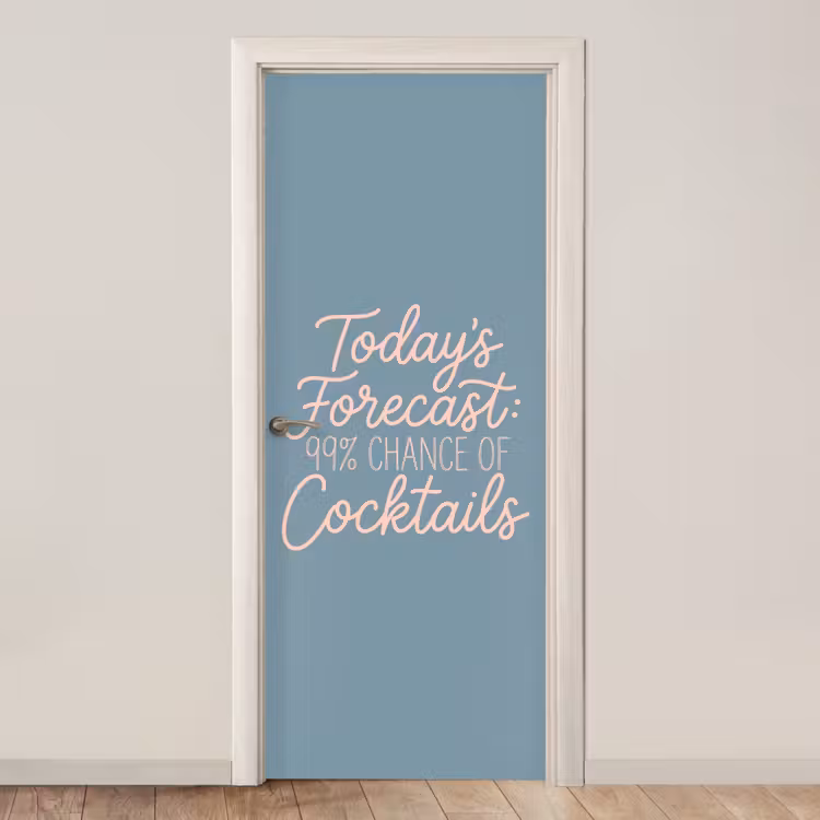 Today's Forecast - Cocktails - Blauw deurposter klein -3d_beige