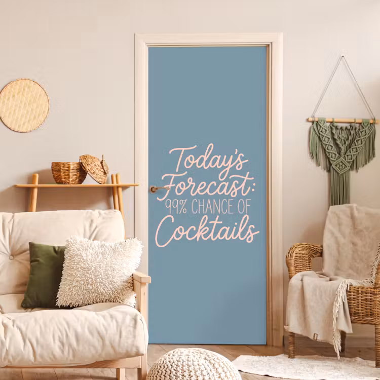 Today's Forecast - Cocktails - Blauw deurposter klein -sfeer2