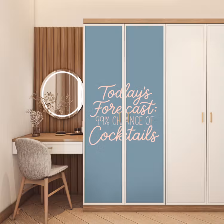 Today's Forecast - Cocktails - Blauw deurposter klein -sfeer3