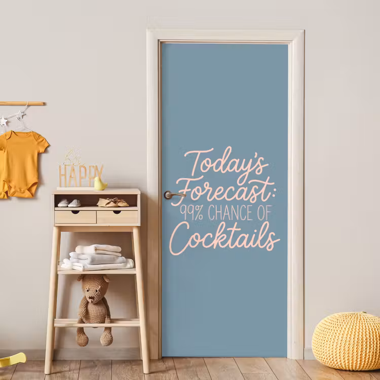 Today's Forecast - Cocktails - Blauw deurposter klein -sfeer4