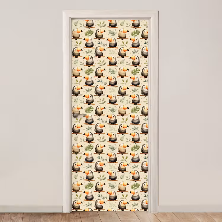 Toekans - Exotisch - Kleurrijk deurposter klein 289 -3d_beige