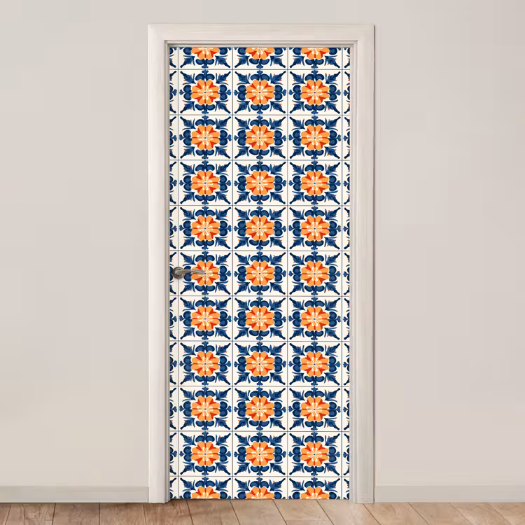 Traditioneel - Tegel - Oranje deurposter klein 289 -3d_beige