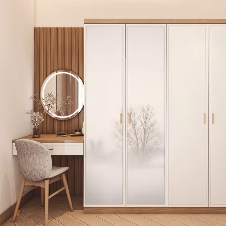 Boom - Mist - Sneeuw - Winter - Minimalistisch deurposter klein -sfeer3