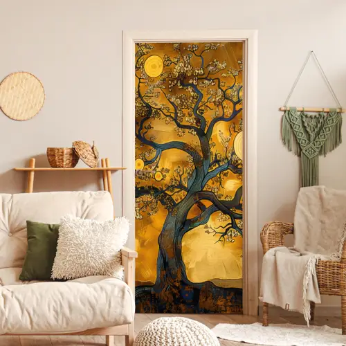 Boom - Levensboom - Abstract - Goud deurposter klein -sfeer2