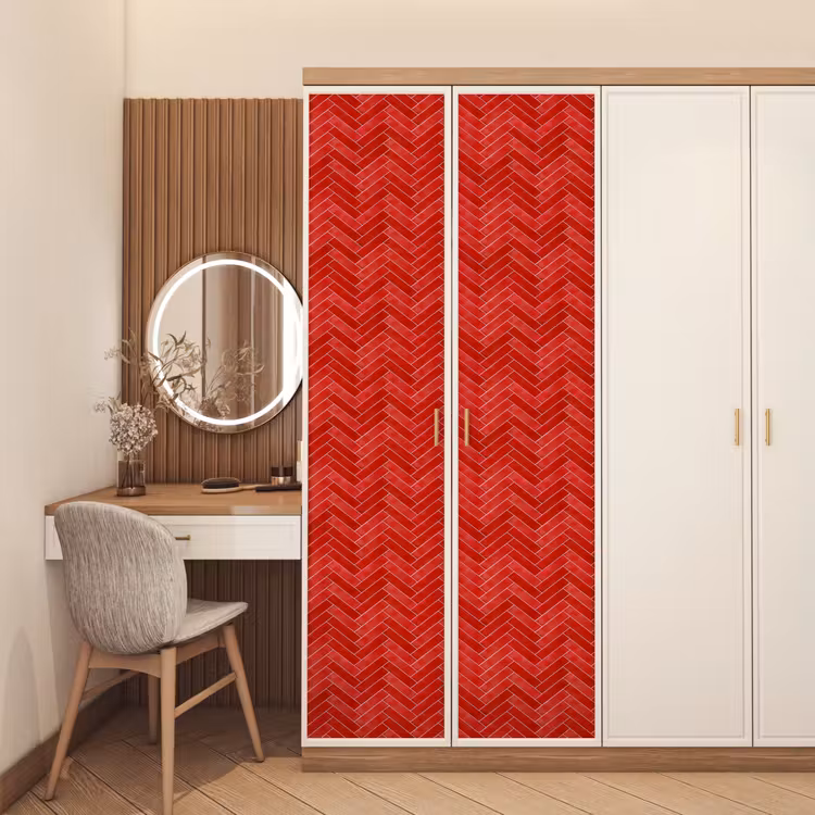 Visgraat - Tegel - Rood deurposter klein 289 -sfeer3