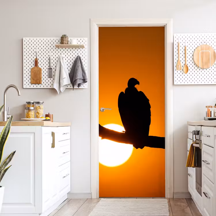 Gier - Tak - Zon - Oranje deurposter klein -sfeer5