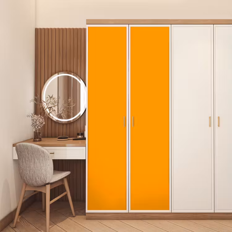 Warm - Ochre - Oranje deurposter klein 289 -sfeer3