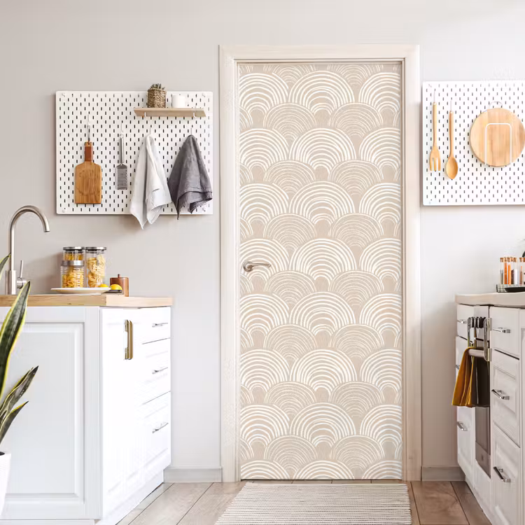 Golven - Structuur - Beige deurposter klein 289 -sfeer5