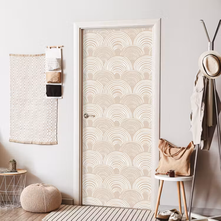 Golven - Structuur - Beige deurposter klein 289 -sfeer6