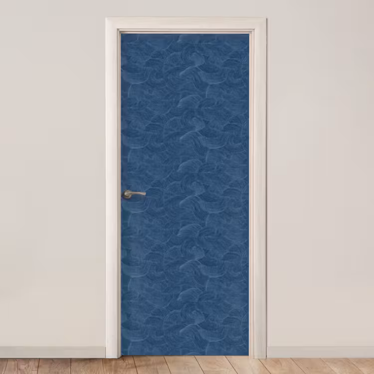 Golven - Textuur - Patroon - Blauw deurposter klein 289 -3d_beige