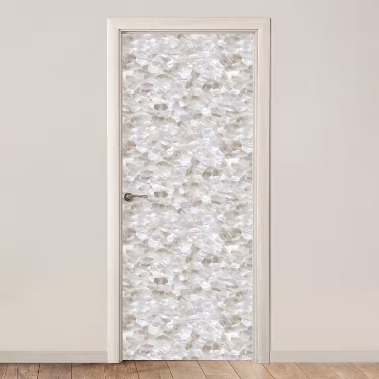 Wit - Penseelstreken - Reliëfeffect deurposter klein 289 -3d_beige