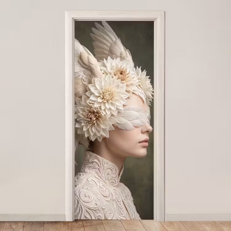 Vleugels - Vrouw - Wit deurposter klein -3d_beige