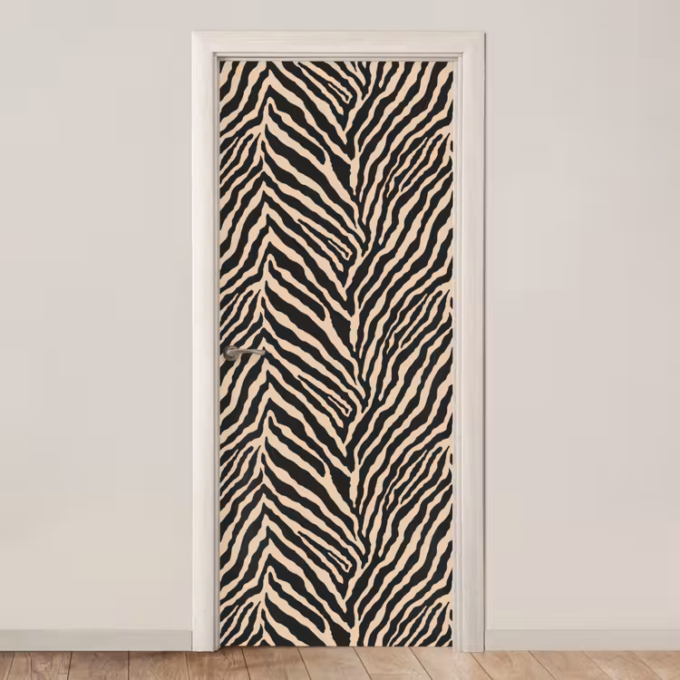 Zebra - Klassiek - Zwart deurposter klein 289 -3d_beige