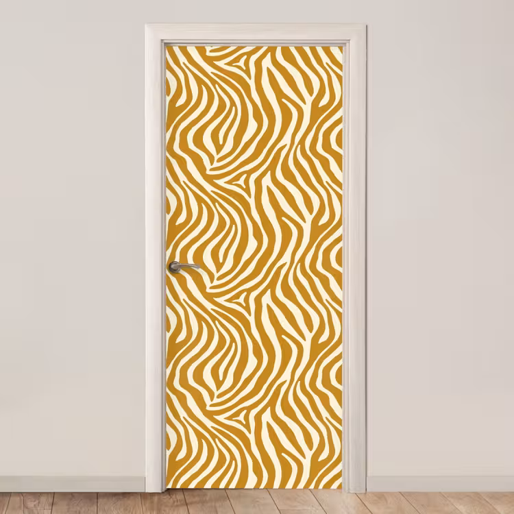 Zebra - Klassiek - Oker - Geel deurposter klein 289 -3d_beige