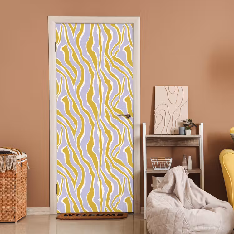 Zebra - Modern - Meerkleurig deurposter klein 289 -sfeer1