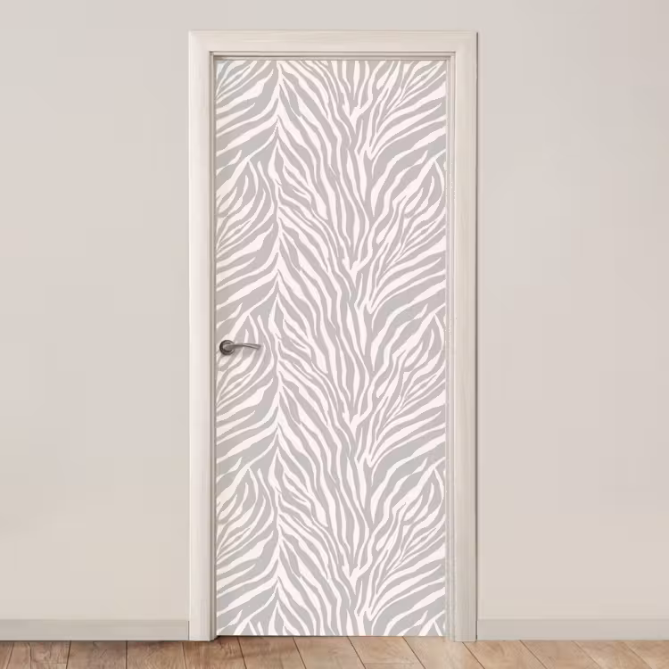 Zebra - Motief - Grijs deurposter klein 289 -3d_beige