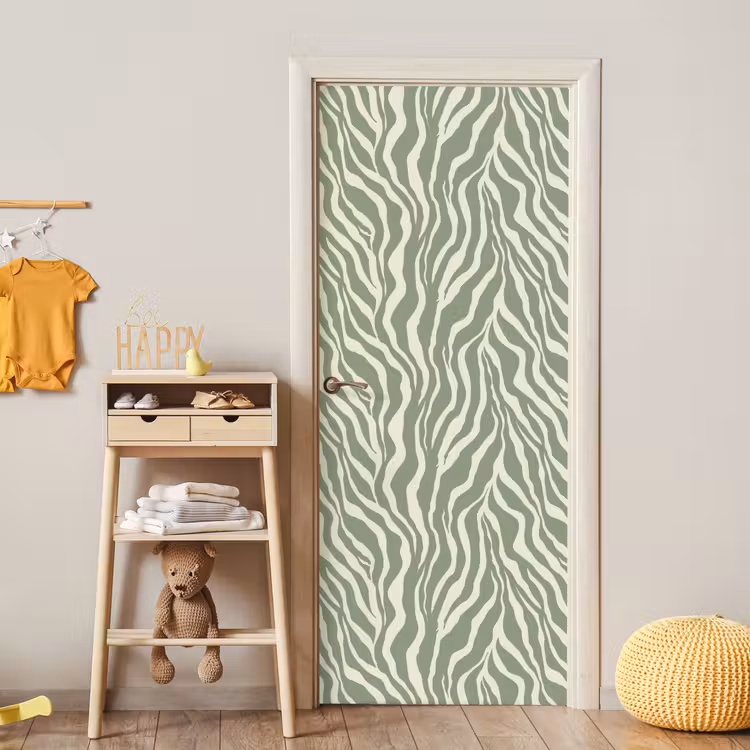 Zebra - Motief - Groen deurposter klein 289 -sfeer4