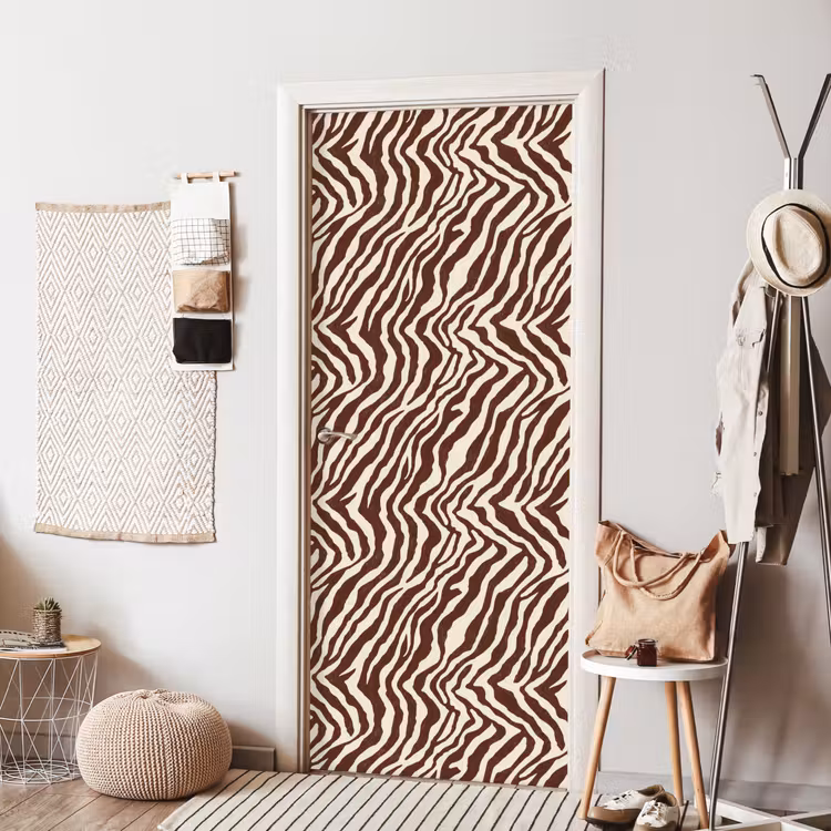 Zebra - Patroon - Zwart - Wit deurposter klein 289 -sfeer6
