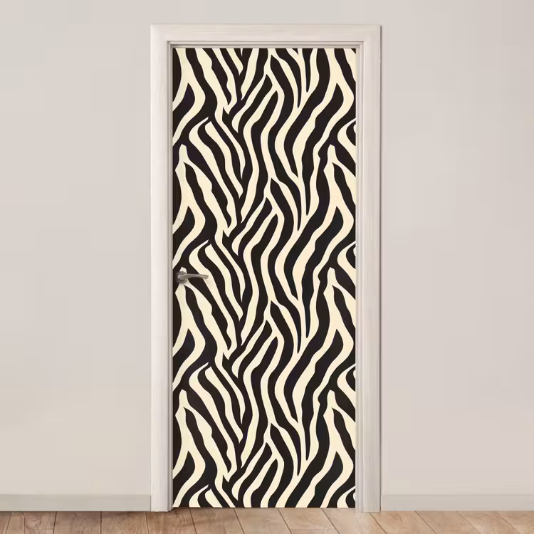 Zebra - Print - Klassiek - Zwart deurposter klein 289 -3d_beige