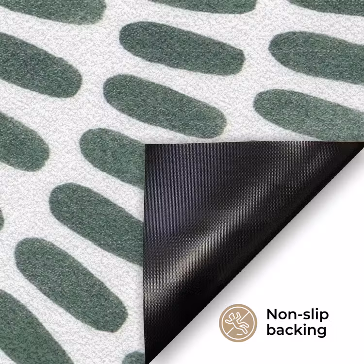 Abstract - Cirkel - Patroon - Modern - Groen Deurmat klein -antislip_EN