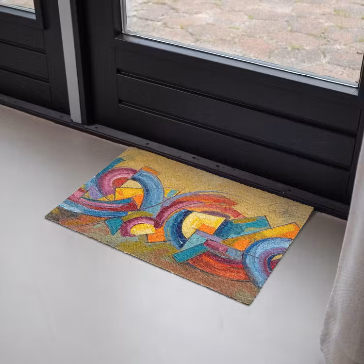 Abstract - Cirkels - Schilderij - Kleurrijk - Dynamisch Deurmat klein -sfeer2