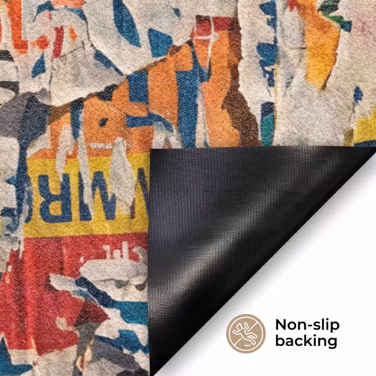 Abstract - Gelaagd papier - Urban - Modern - Kleurrijk Deurmat klein -antislip_EN