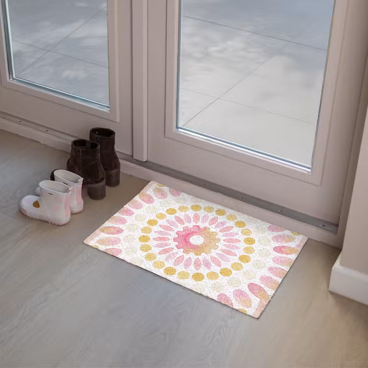 Abstract - Mandala - Kunst - Modern - Roze Deurmat klein -sfeer3