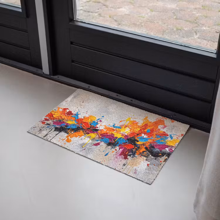 Abstract - Schilderij - Kleurrijk - Dynamisch Deurmat klein -sfeer2