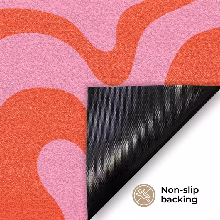 Abstract - Patroon - Rood - Roze - Minimalistisch Deurmat klein -antislip_EN