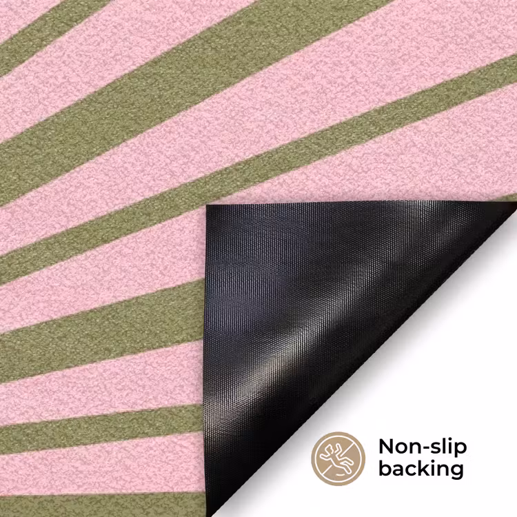 Abstract - Stralen - Grafisch - Roze - Groen Deurmat klein -antislip_EN