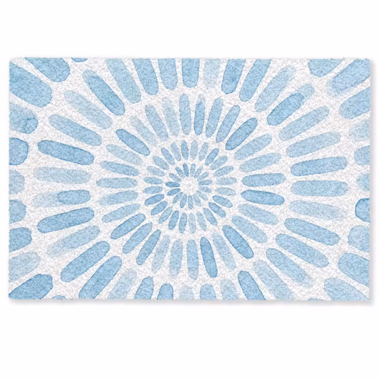 Abstract - Vormen - Kunst - Aquarel - Blauw Deurmat klein -zkaufland3d