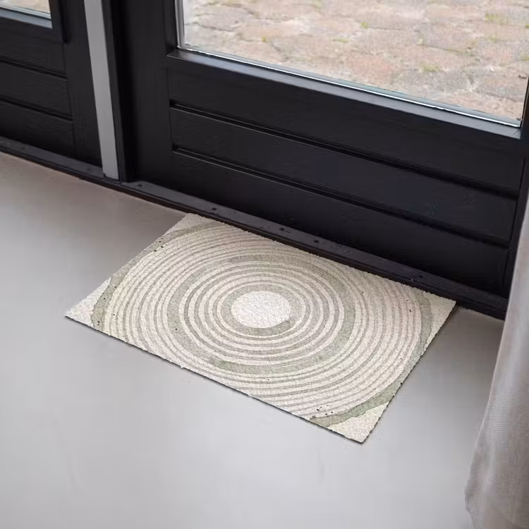 Abstractie - Cirkels - Waterverf - Groen - Modern Deurmat klein -sfeer2
