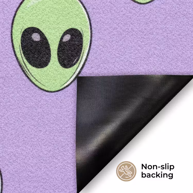 Alien - Retro - Lila Deurmat klein 898 -antislip_EN
