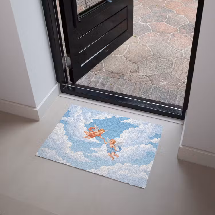 Engel - Vliegend - Klassiek - Blauw Deurmat klein -sfeer5