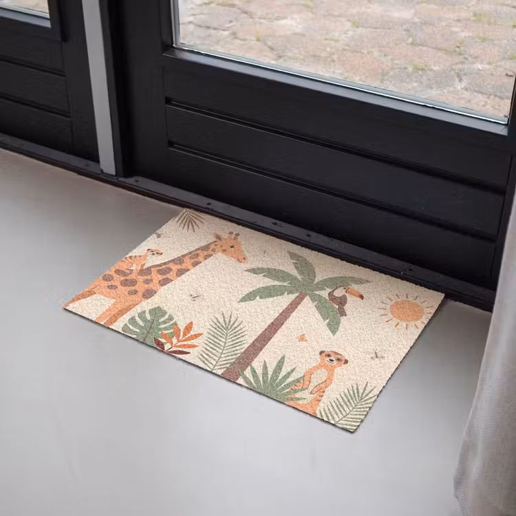 Dieren - Tropisch - Safari - Kleurrijk Deurmat klein -sfeer2