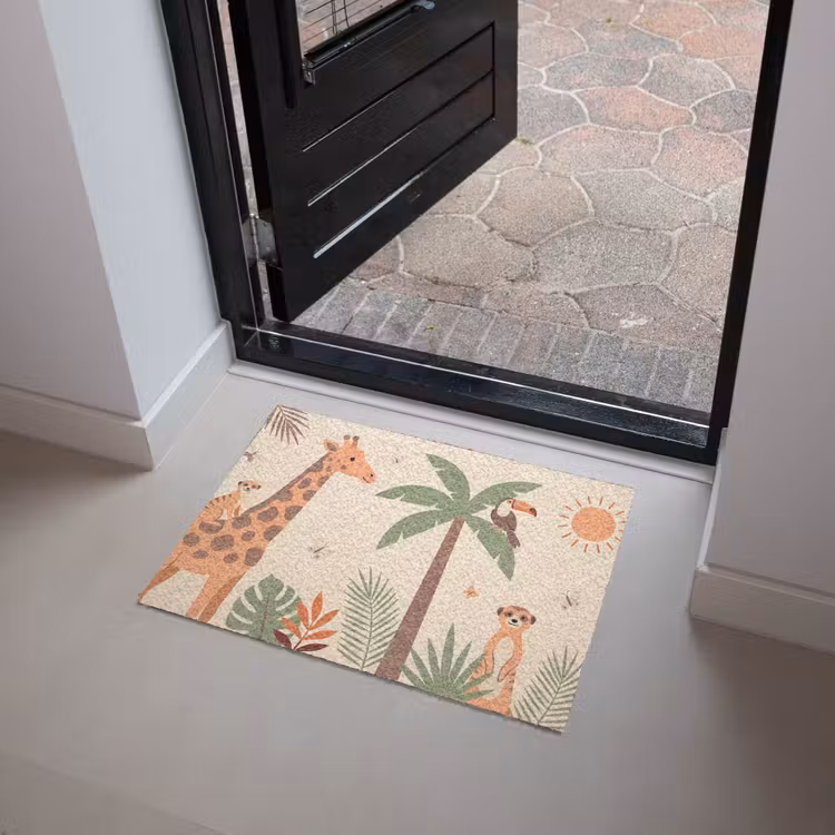 Dieren - Tropisch - Safari - Kleurrijk Deurmat klein -sfeer5