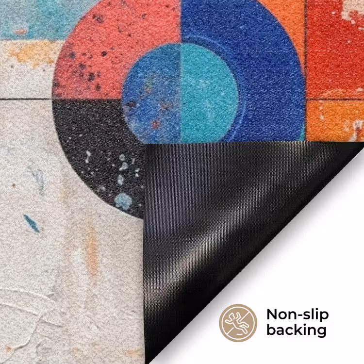 Kunst - Geometrisch - Abstract - Kleurrijk Deurmat klein -antislip_EN