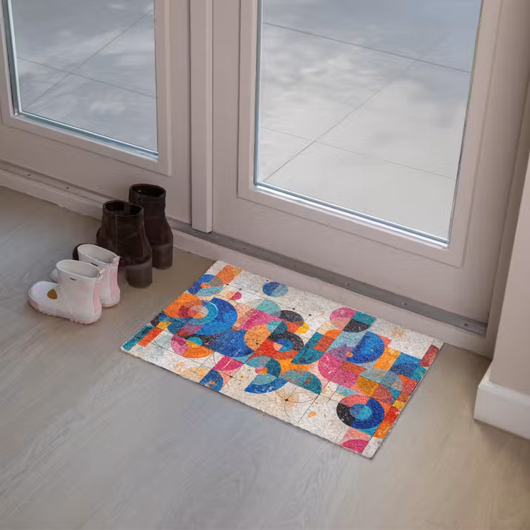 Kunst - Geometrisch - Abstract - Kleurrijk Deurmat klein -sfeer3