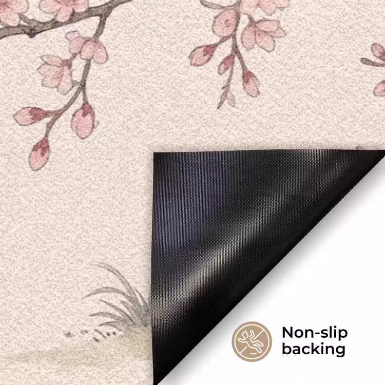Aziatisch - Kraanvogel - Beige Deurmat klein -antislip_EN