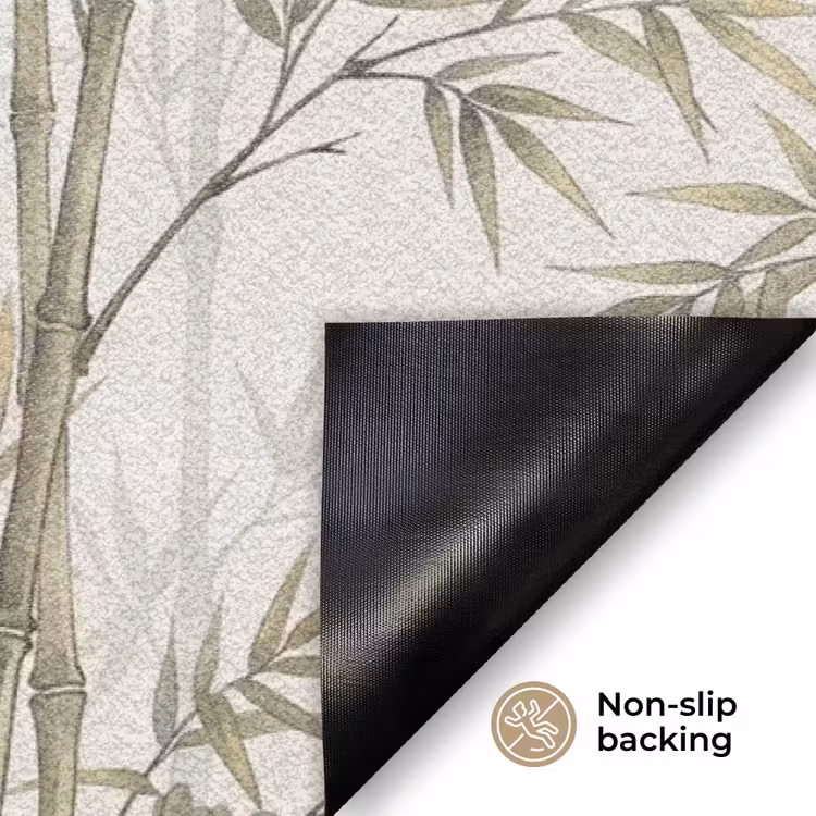 Bamboe - Bladeren - Natuur - Aquarel - Groen Deurmat klein -antislip_EN