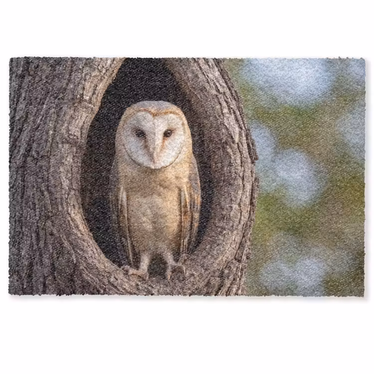 Kerkuil - Boom - Natuur - Bruin Deurmat klein -zkaufland3d