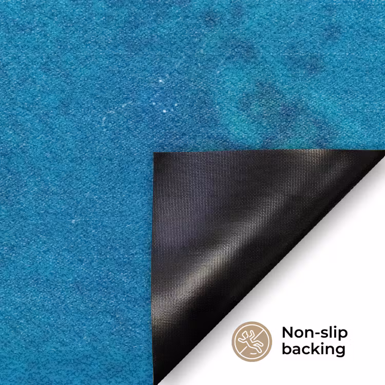 Strand - Zee - Rotsen - Natuur - Blauw Deurmat klein -antislip_EN