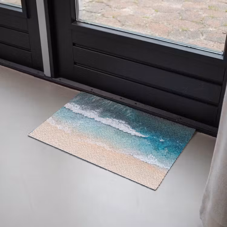 Strand - Zee - Golven - Natuur - Blauw Deurmat klein -sfeer2