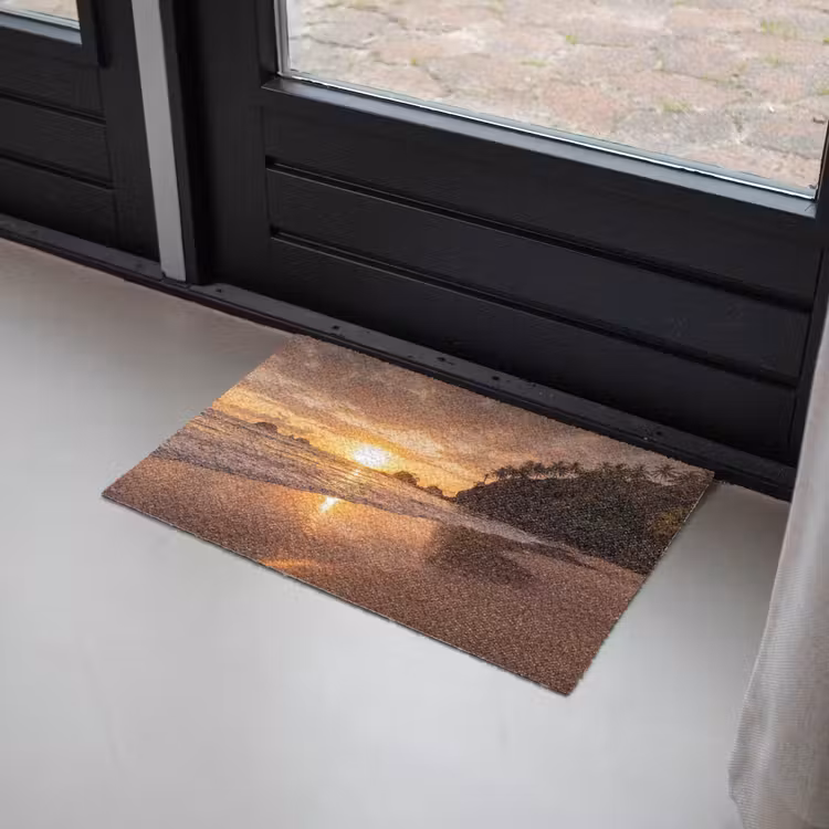 Strand - Zonsondergang - Natuur - Tropisch - Oranje Deurmat klein -sfeer2